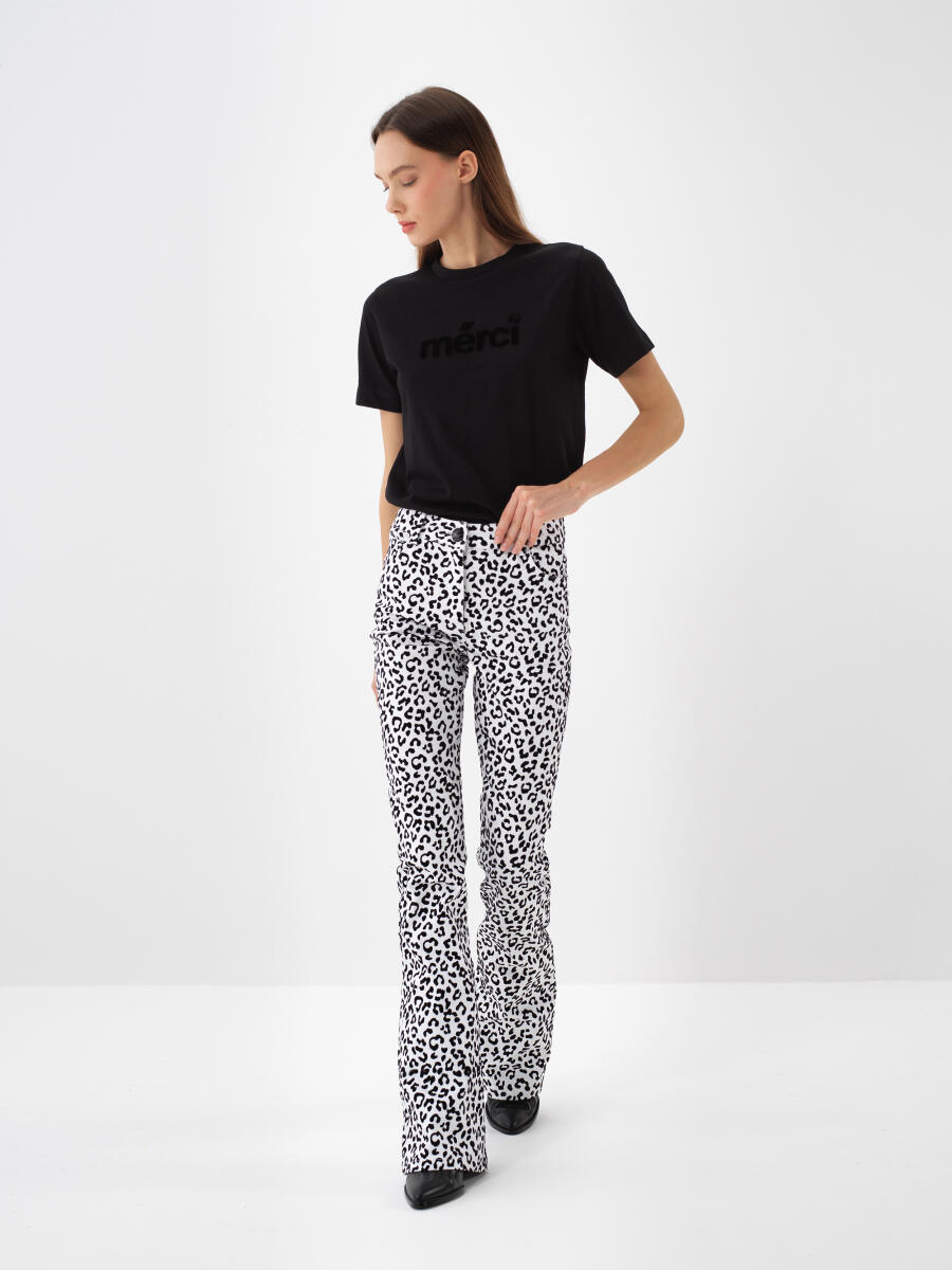 Cotton Leopard Print Pants - 2