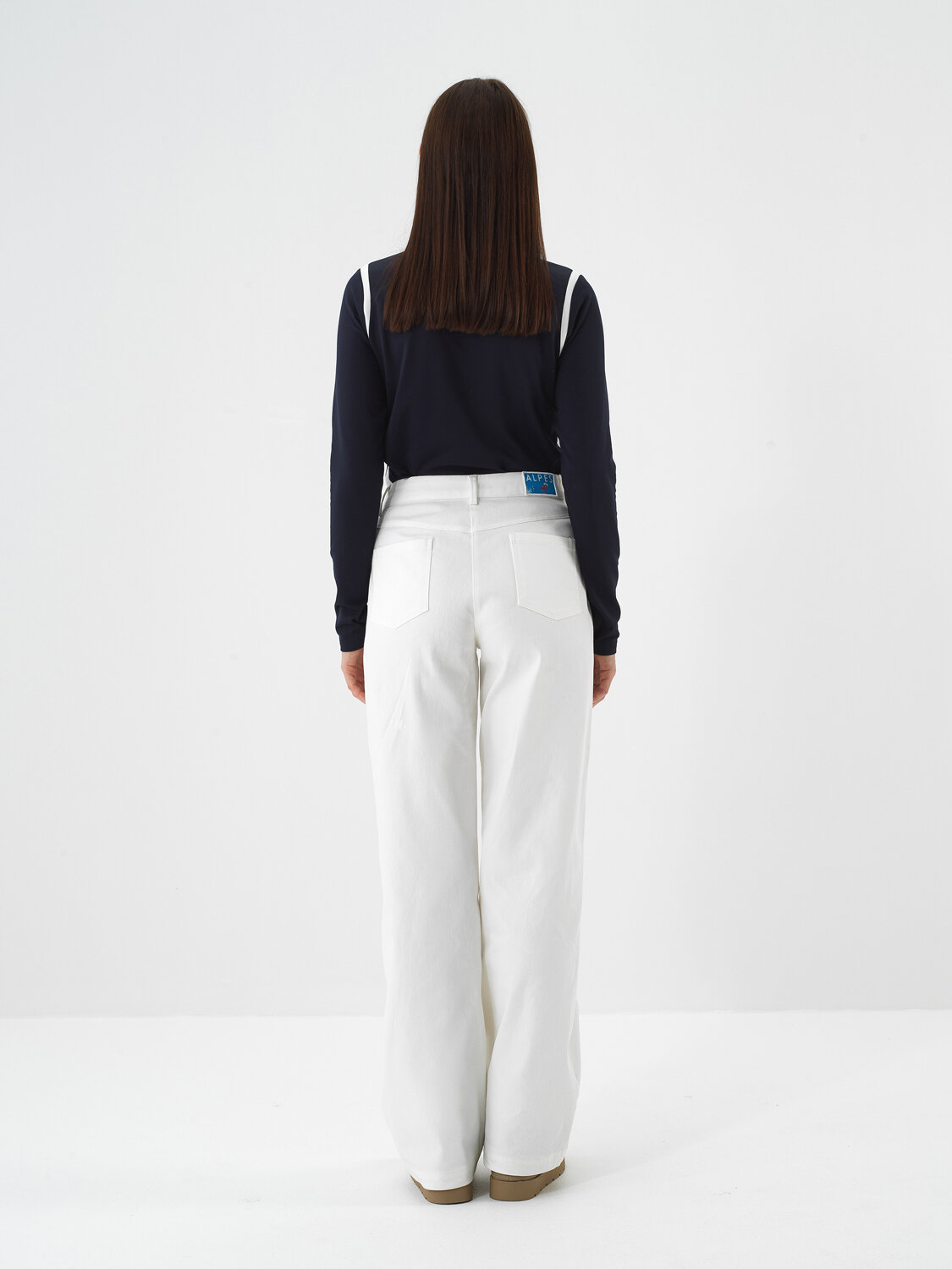 Ecru Cotton Textured Oversize Trousers - Xint