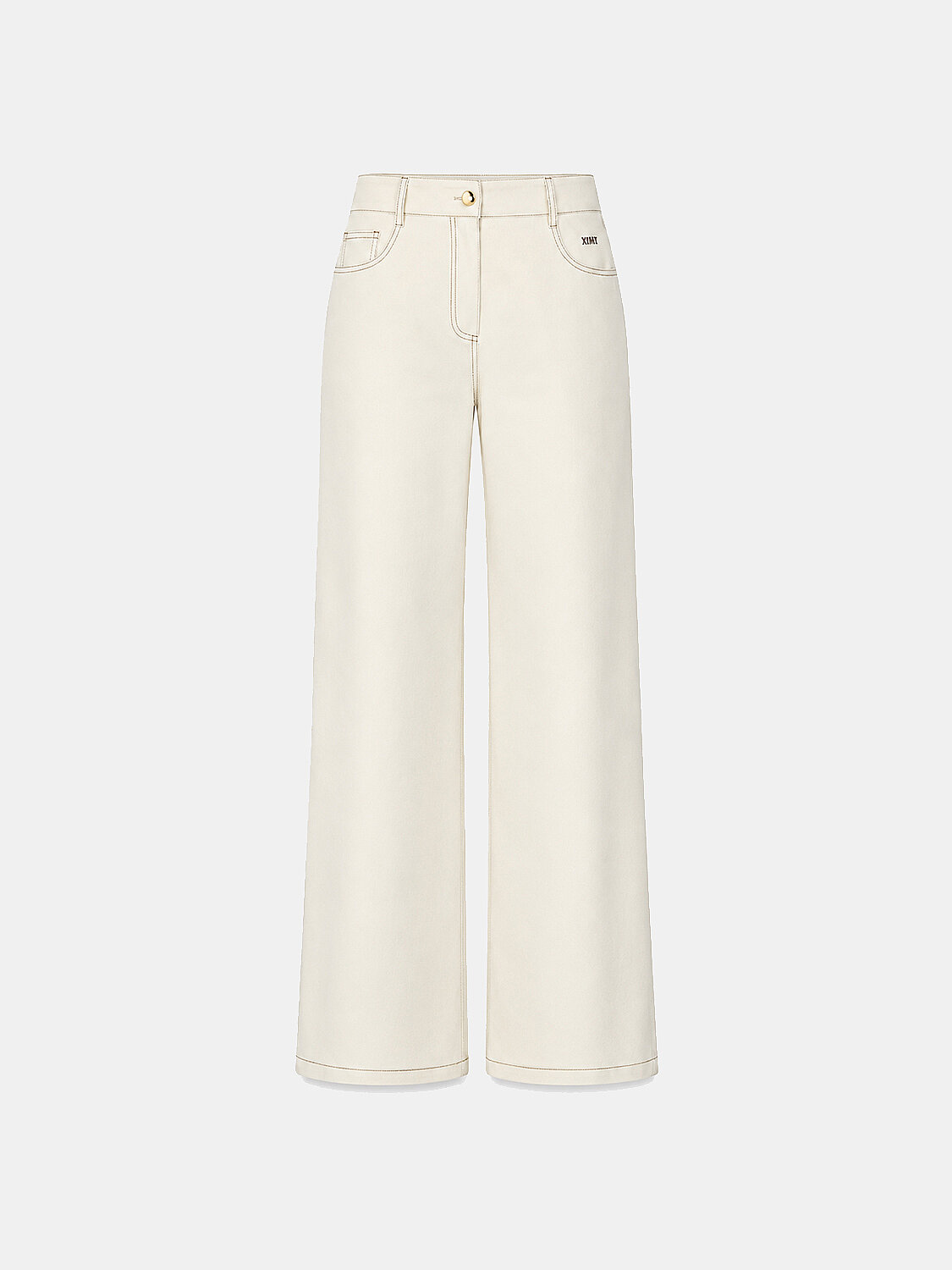 Ecru Modal Textured Oversize Trousers - 1