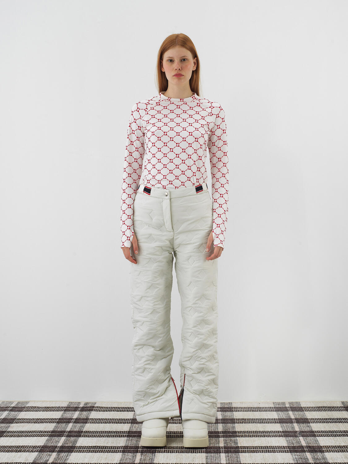 Ecru Quilted Textured Oversize Trousers - 2