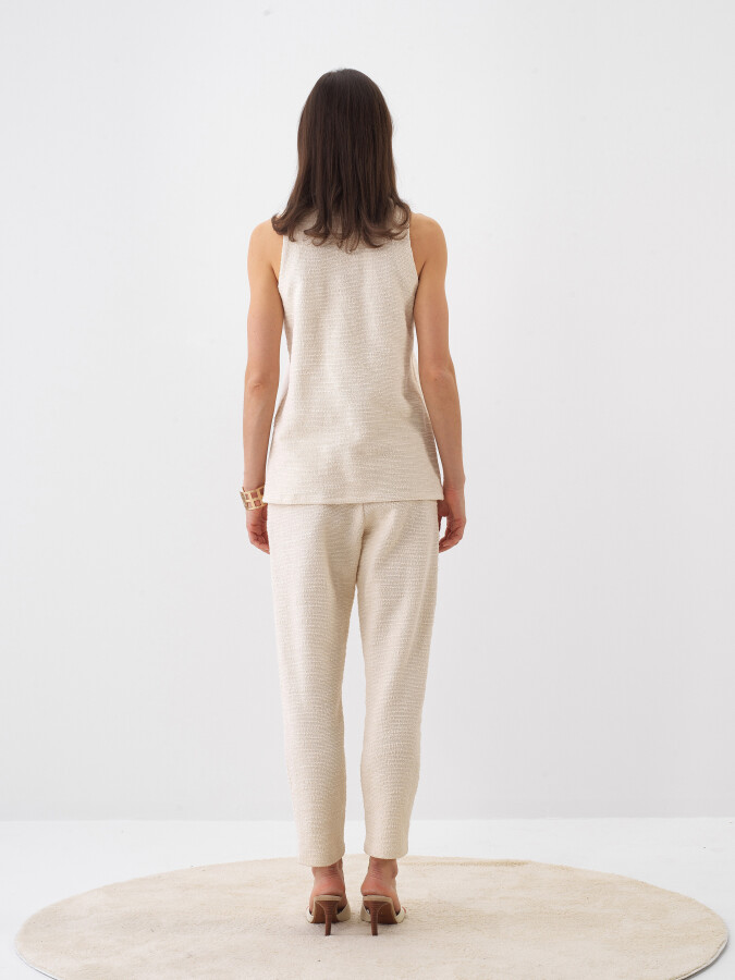 Natural Oversize Cotton Trousers - 4