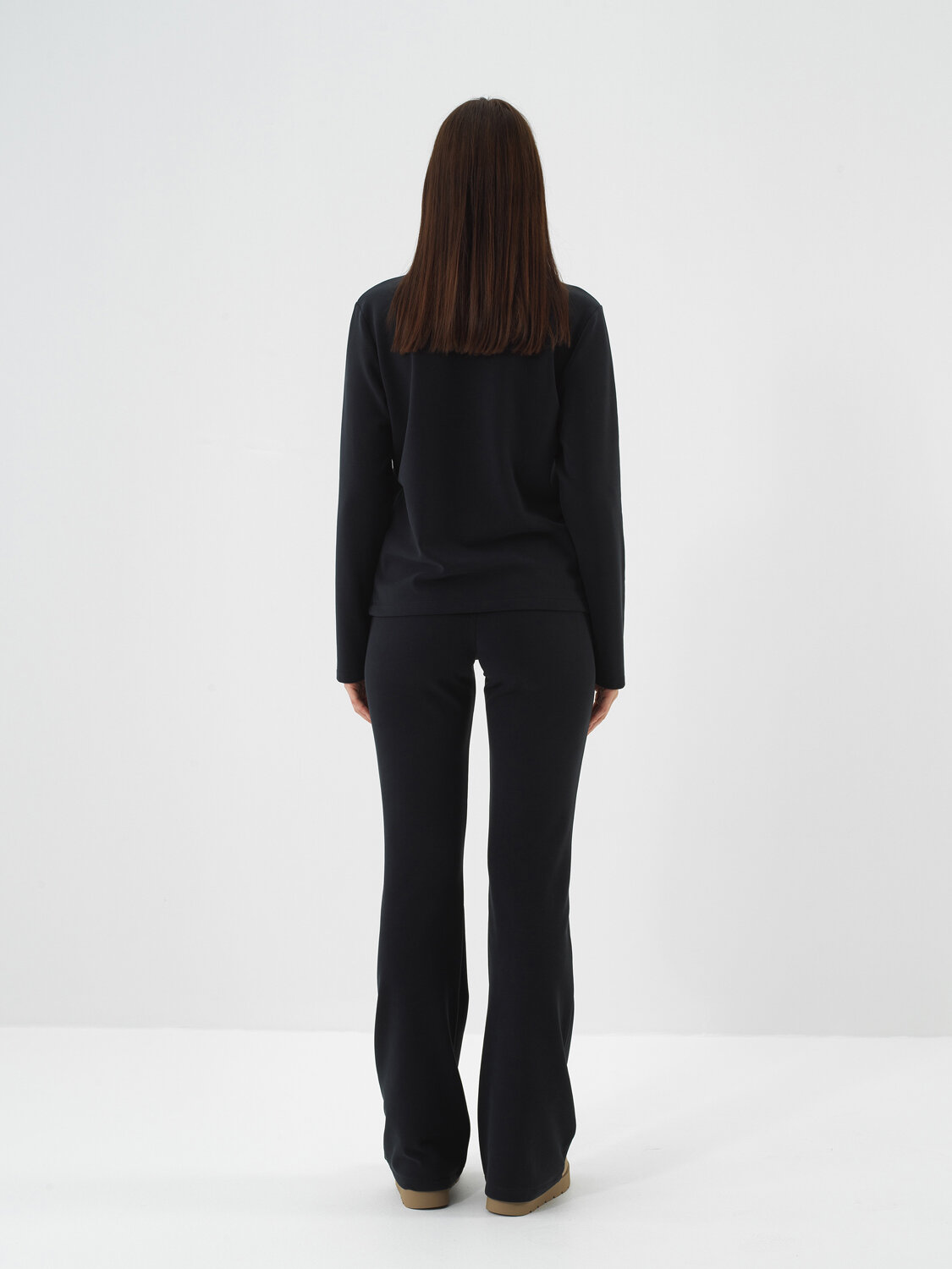 Navy Blue Modal Textured Oversized Trousers - Xint