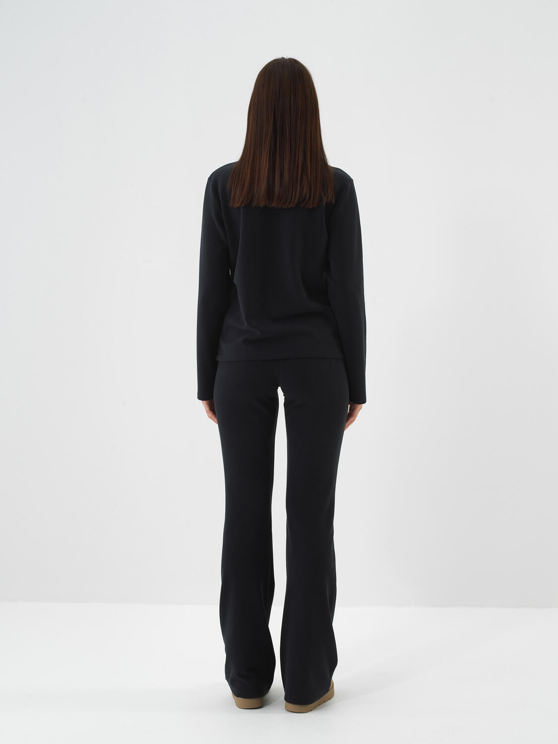 Navy Blue Modal Textured Oversized Trousers - 5