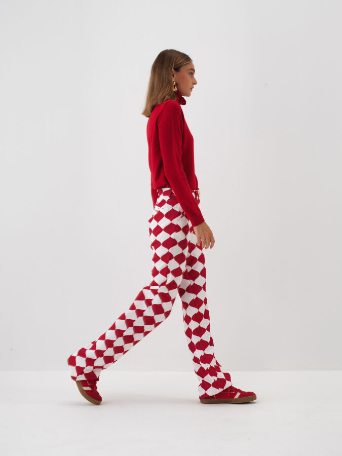 Patterned Printed Pants - Xint