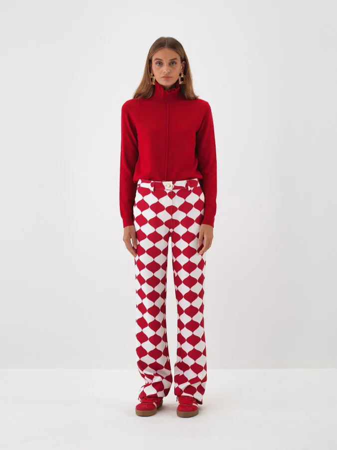 Patterned Printed Pants - Xint