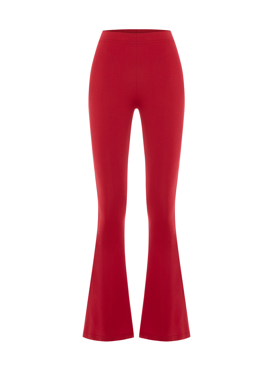 Red Flexible Textured Regular Fit Trousers - Xint