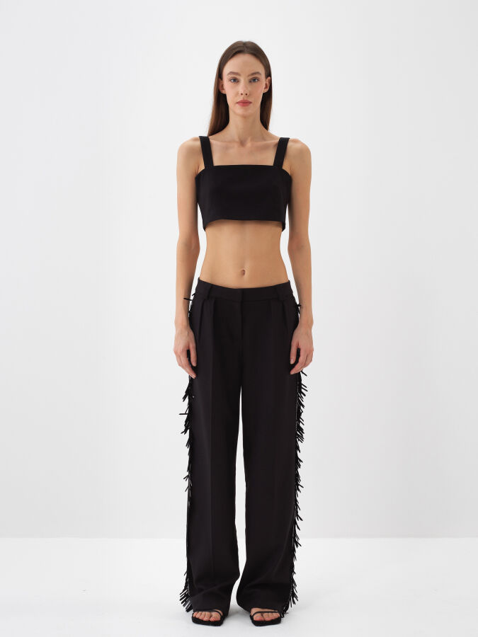 Pants with Fringe Detail - Xint