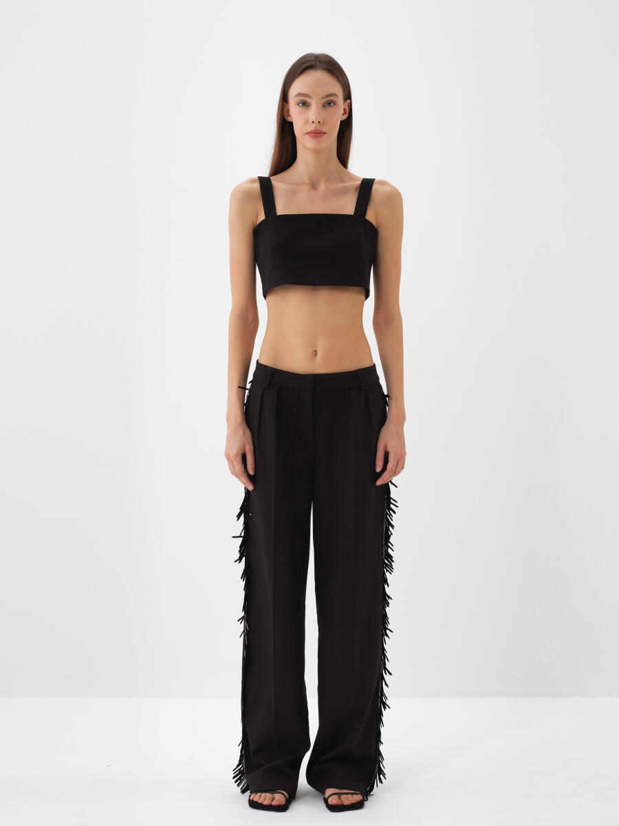 Pants with Fringe Detail - 3