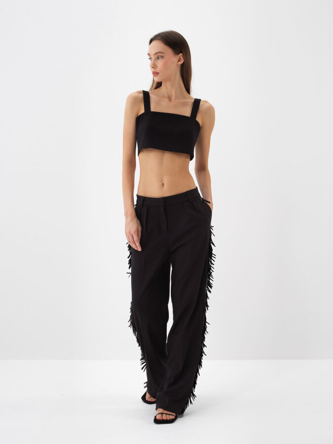 Pants with Fringe Detail - Xint