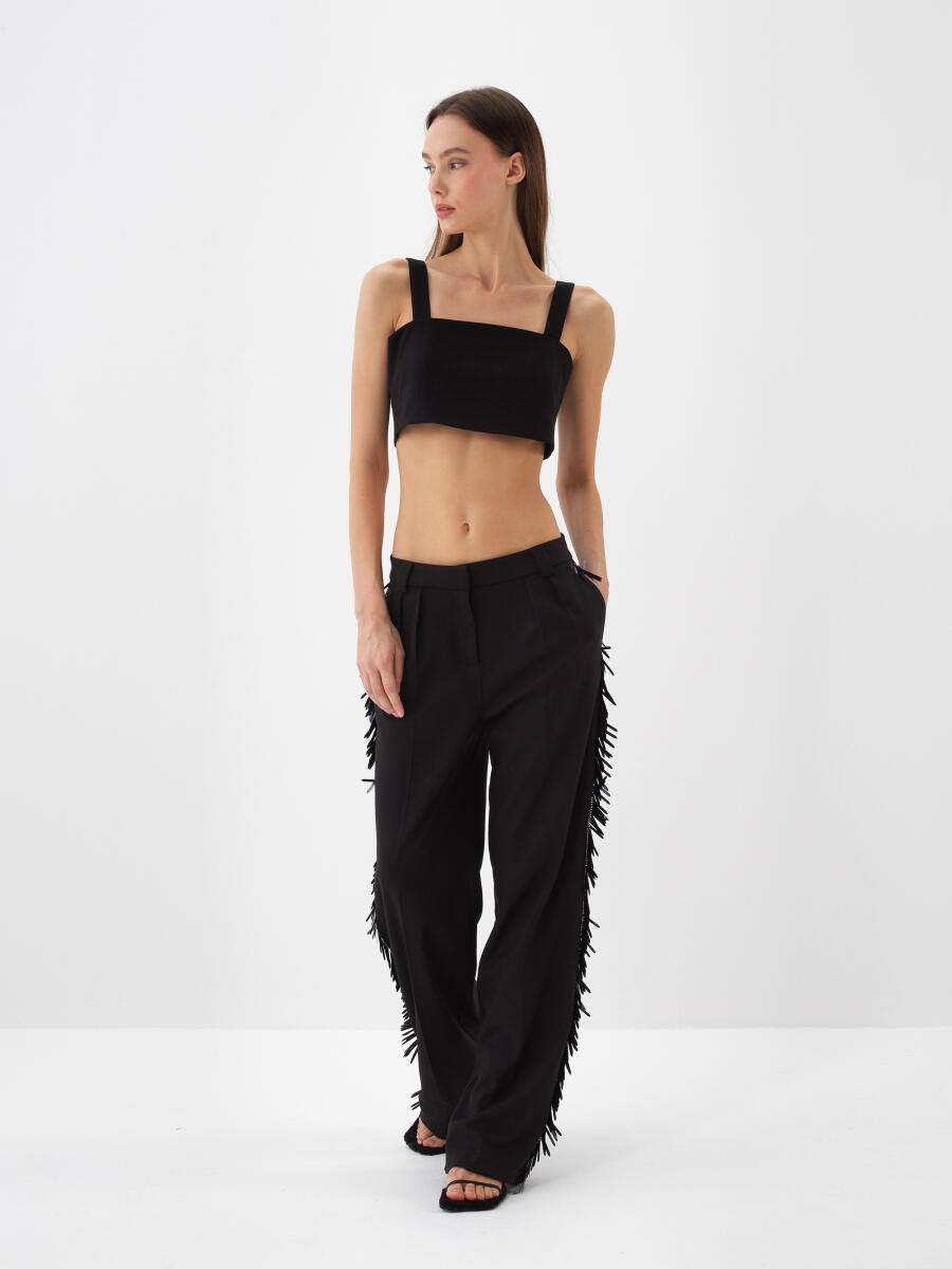 Pants with Fringe Detail - 2