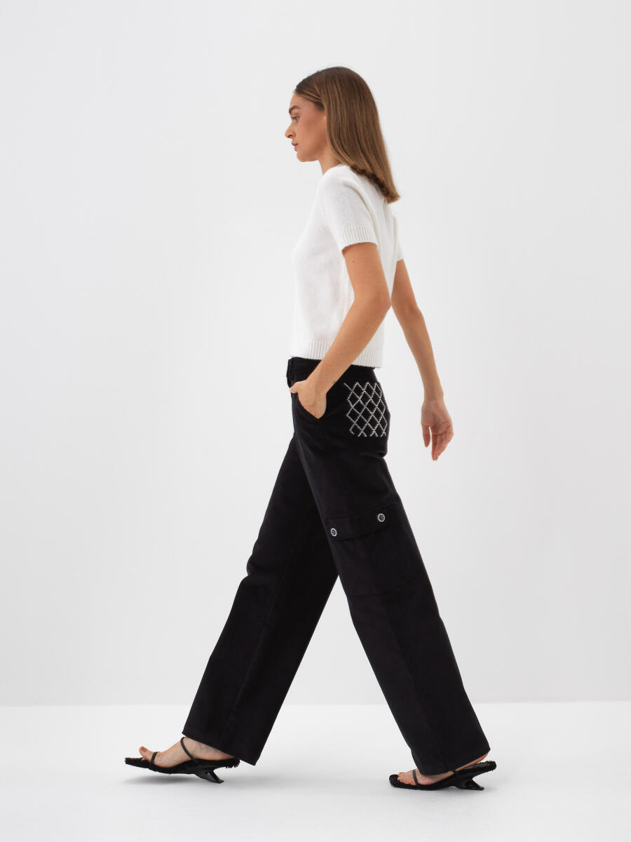 Corduroy Plain Pants - 2