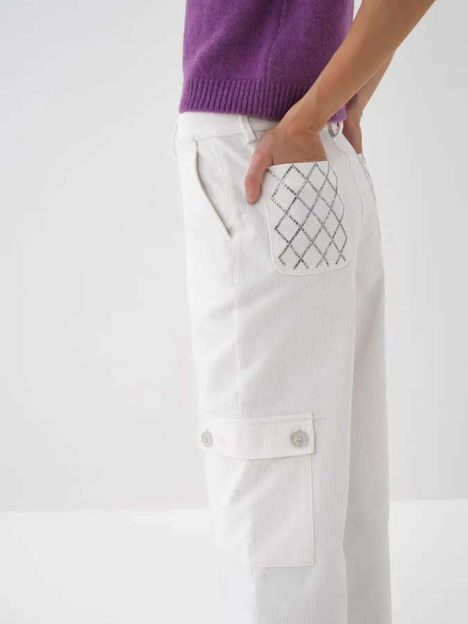 Corduroy Plain Pants - Xint