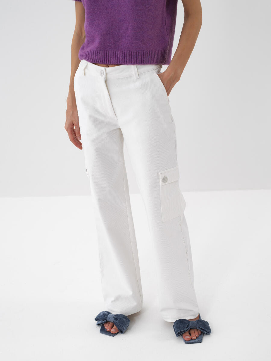 Corduroy Plain Pants - 2