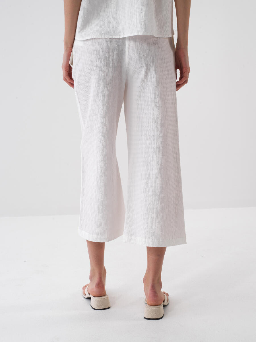 White Oversize Cotton Trousers - 3