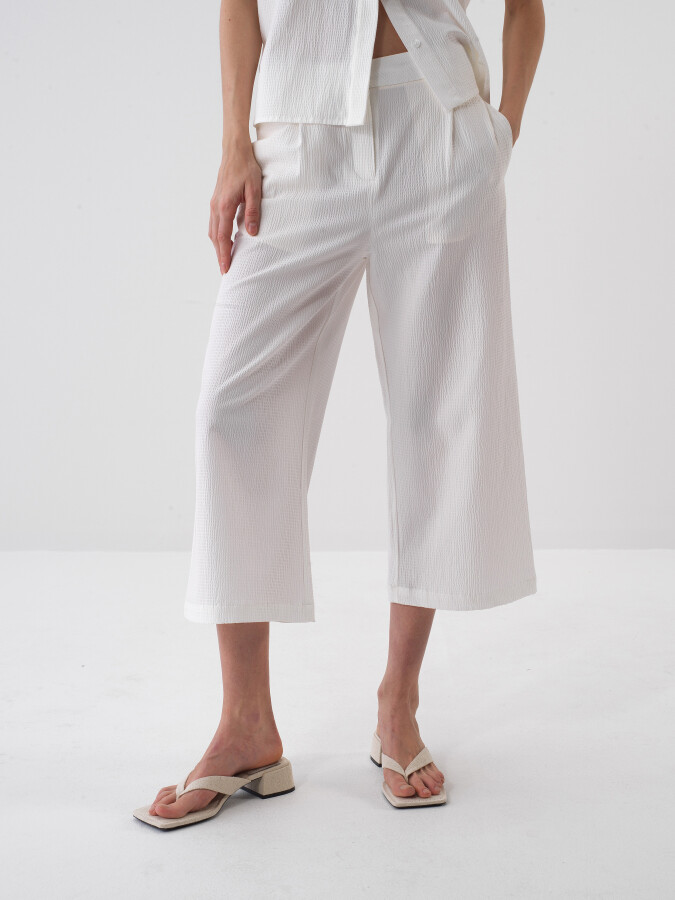 White Oversize Cotton Trousers
