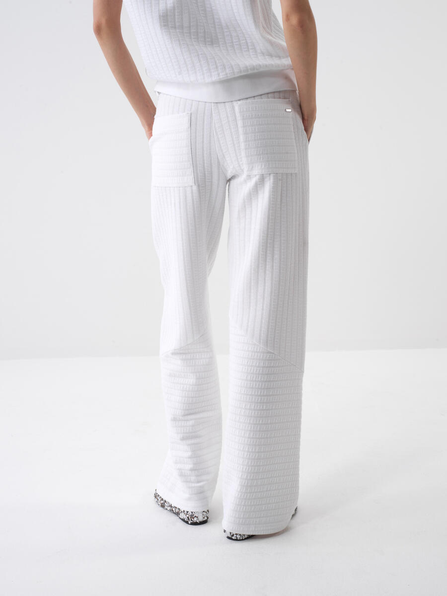 White Oversize Cotton Trousers - 3
