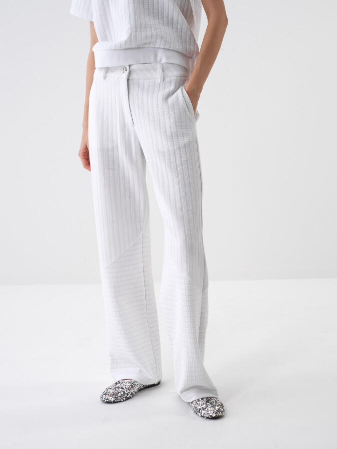 White Oversize Cotton Trousers