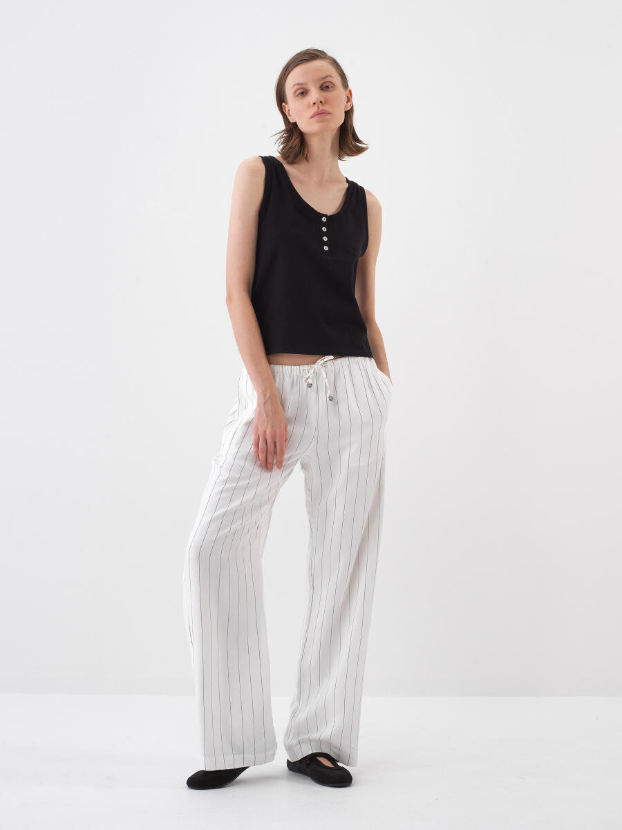 White Oversize Trousers - 5
