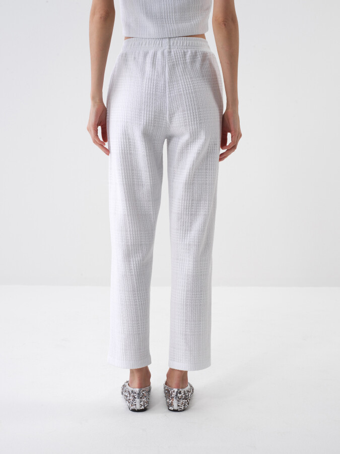White Regular Fit Cotton Trousers - 3