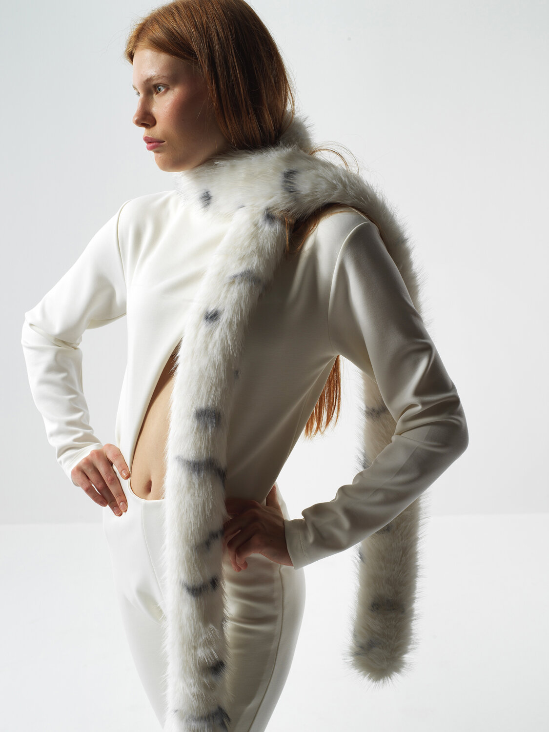 Ecru Standard Fit Scarf That Maintains Its Form - Xint