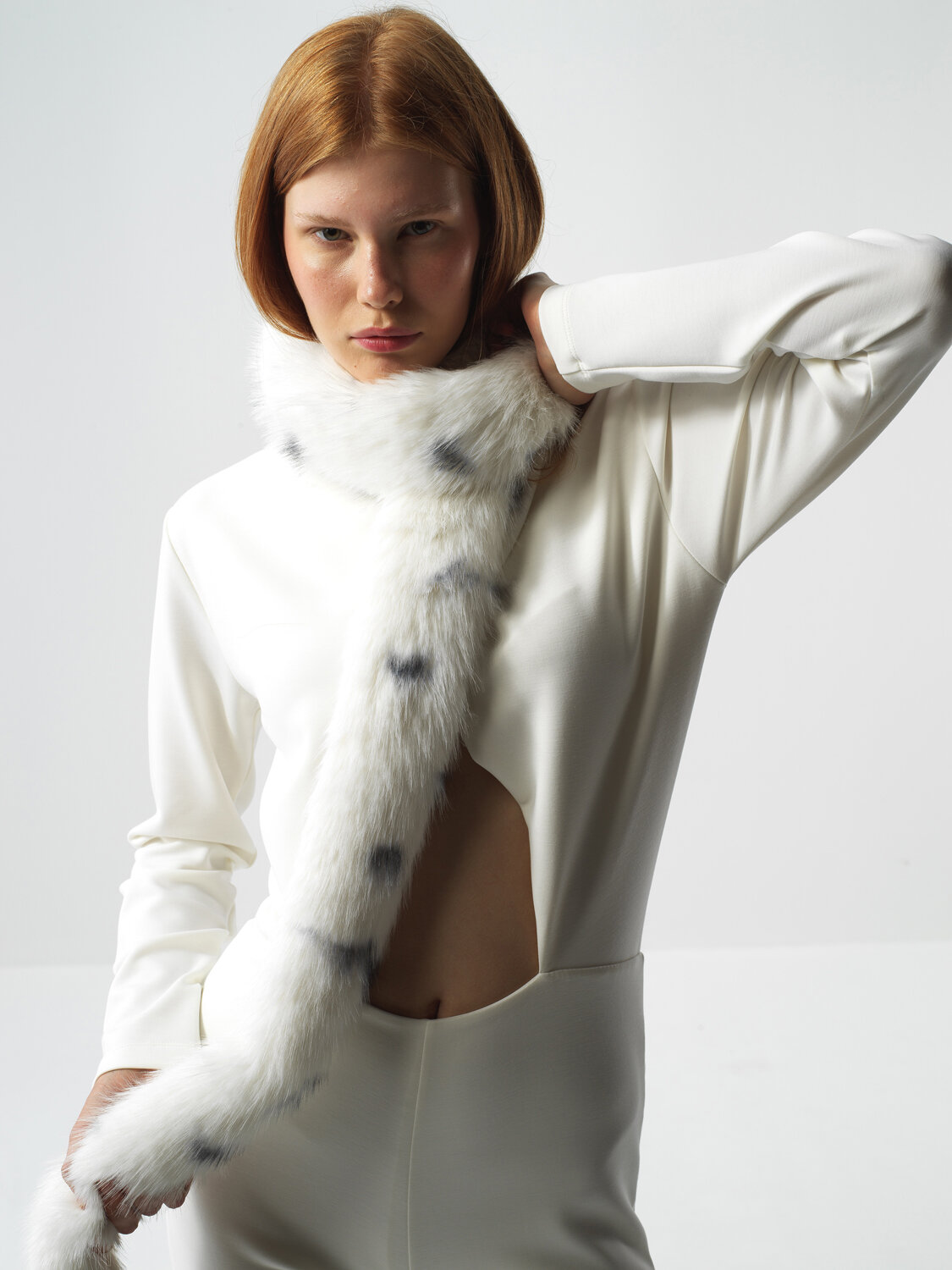 Ecru Standard Fit Scarf That Maintains Its Form - Xint