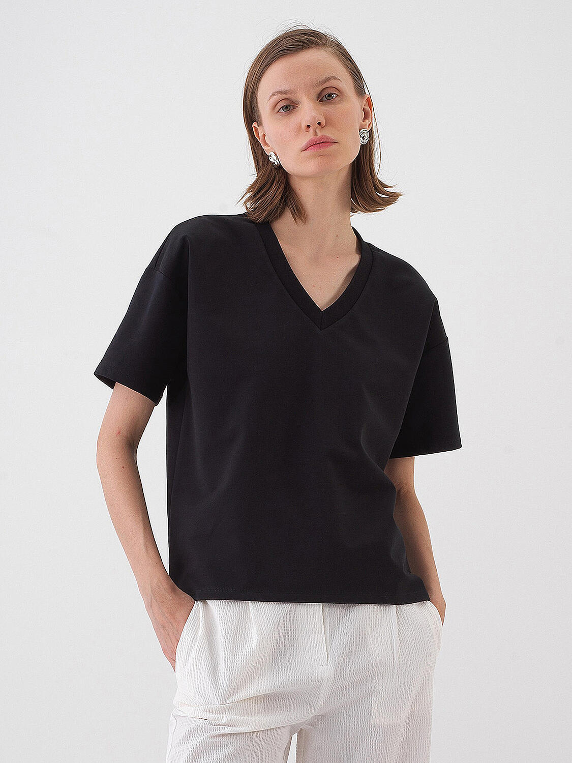 Black Oversize Cotton T-Shirt - 1
