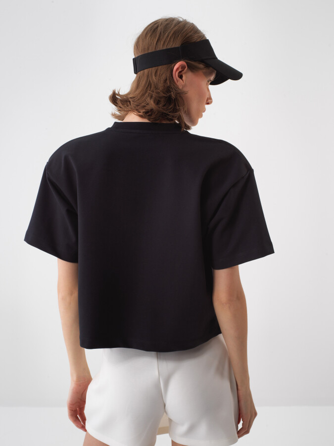 Black Oversize Cotton T-Shirt - 4