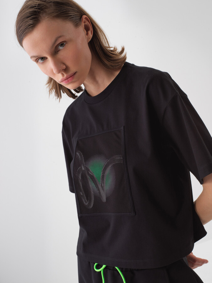 Black Oversize Cotton T-Shirt - 3