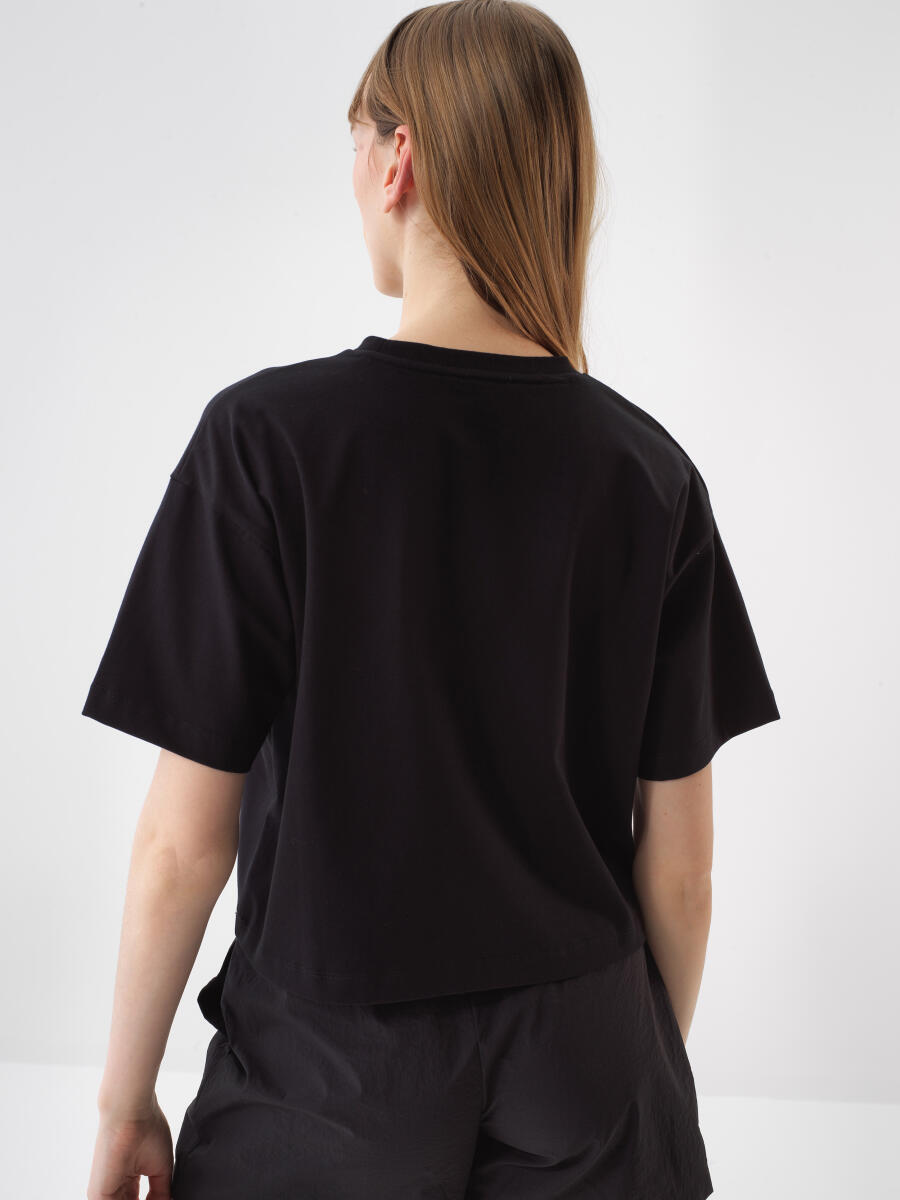 Black Oversize Cotton T-Shirt - 4