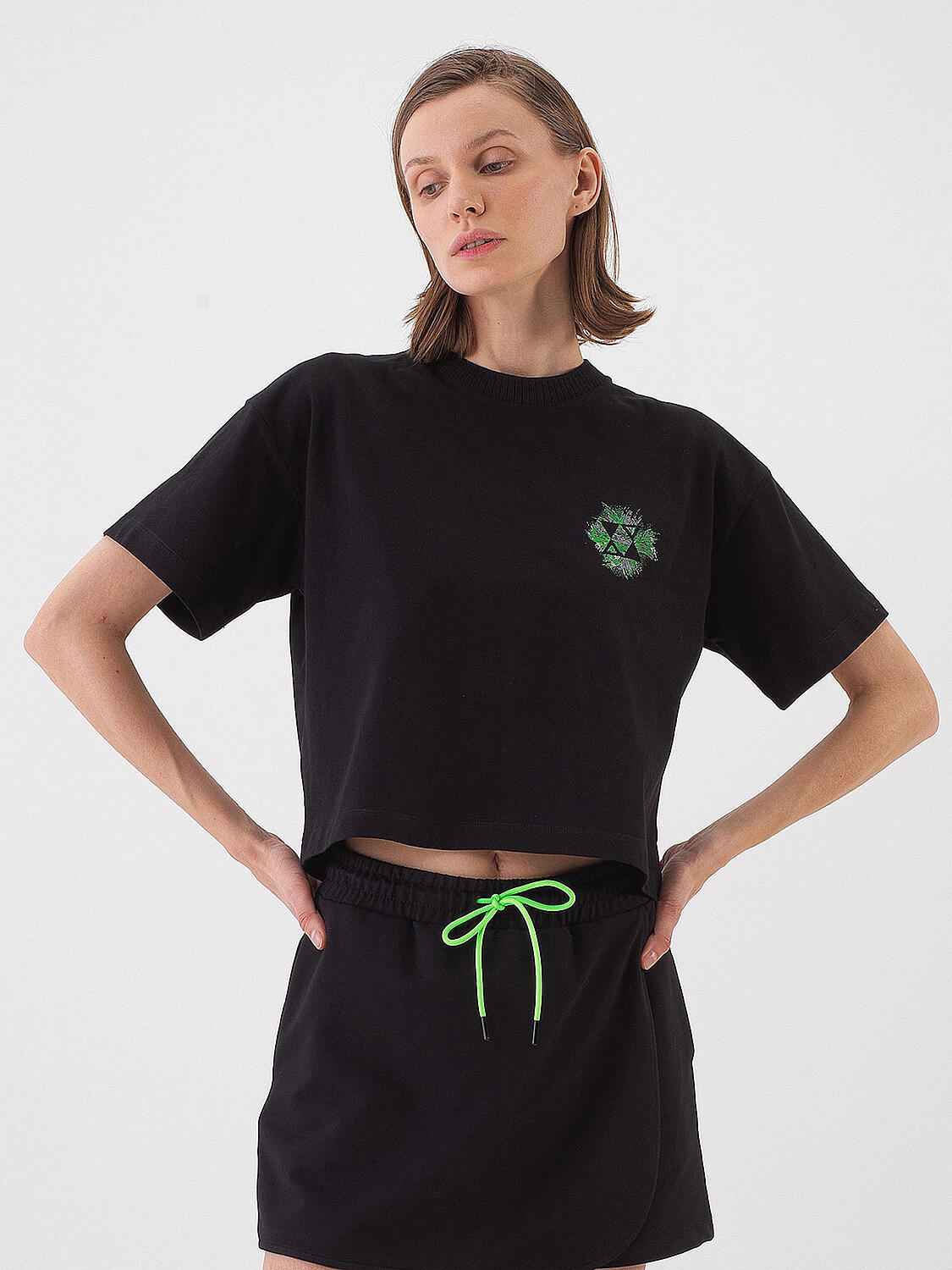 Black Oversize Cotton T-Shirt - 1