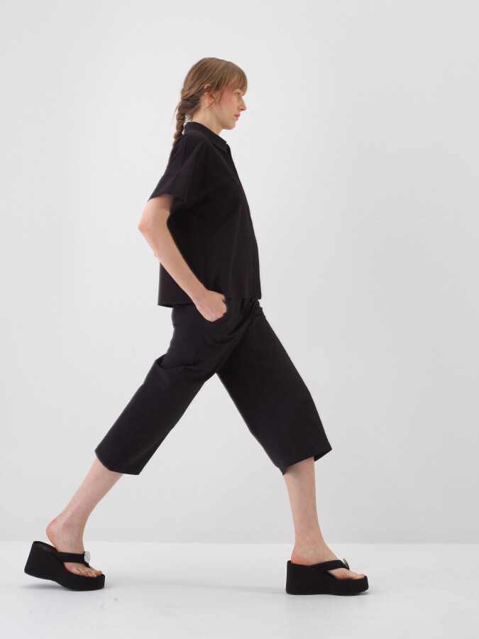 Black Oversize Cotton Shirt - 3