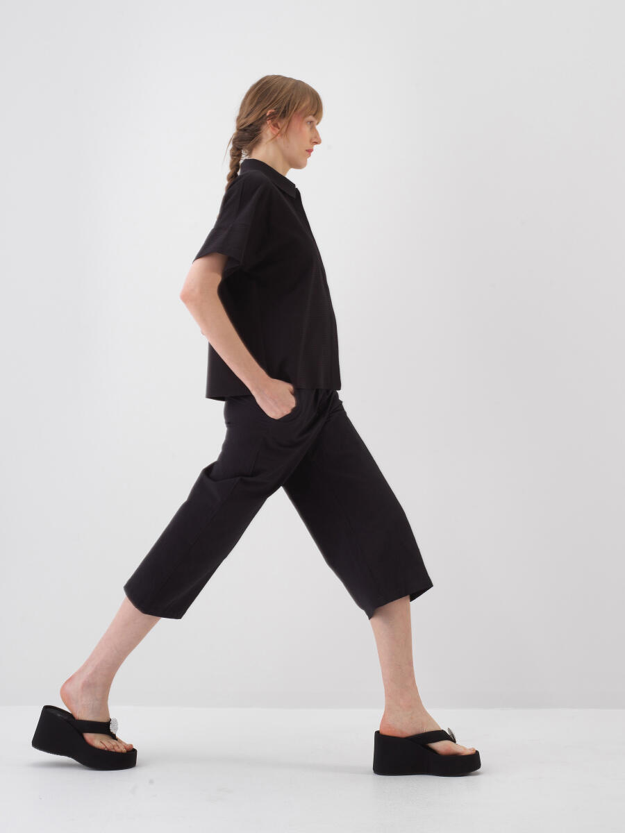 Black Oversize Cotton Shirt - 3