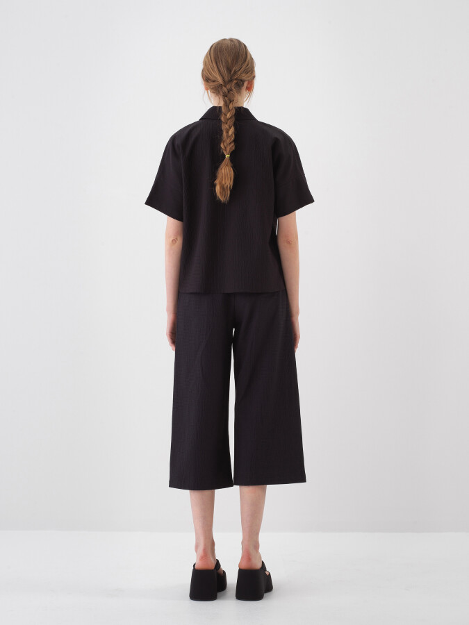 Black Oversize Cotton Shirt - 5