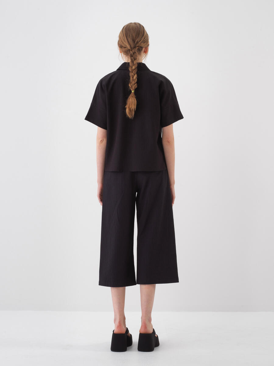 Black Oversize Cotton Shirt - 5