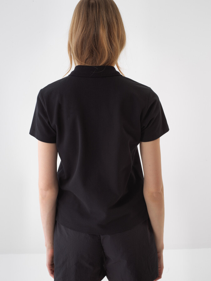 Black Regular Fit Cotton T-Shirt - 4