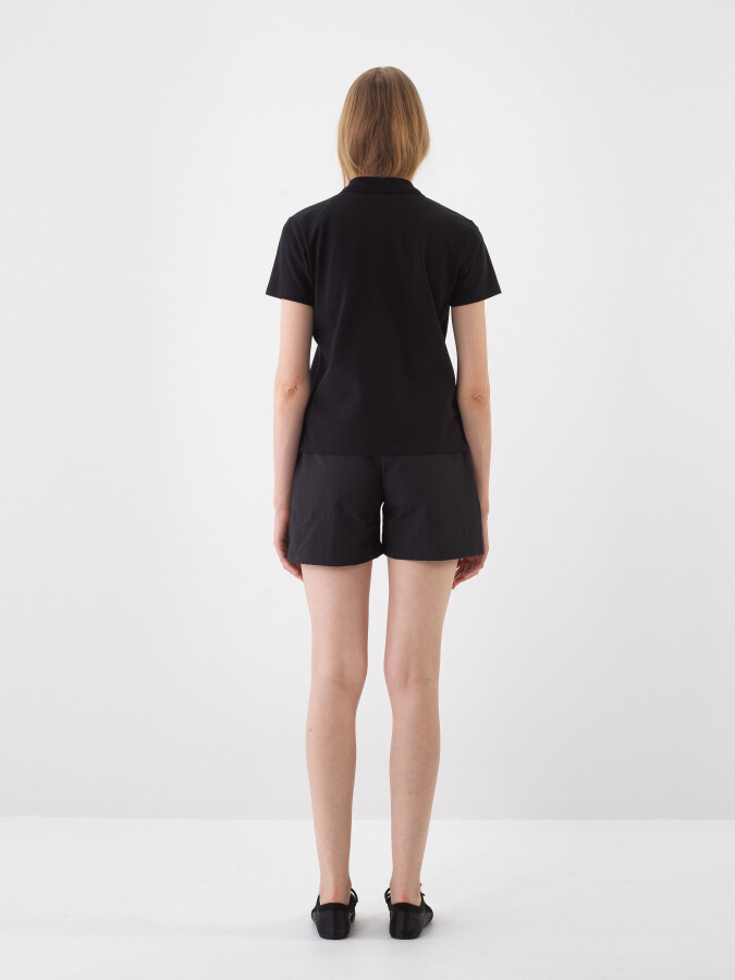 Black Regular Fit Cotton T-Shirt - 5