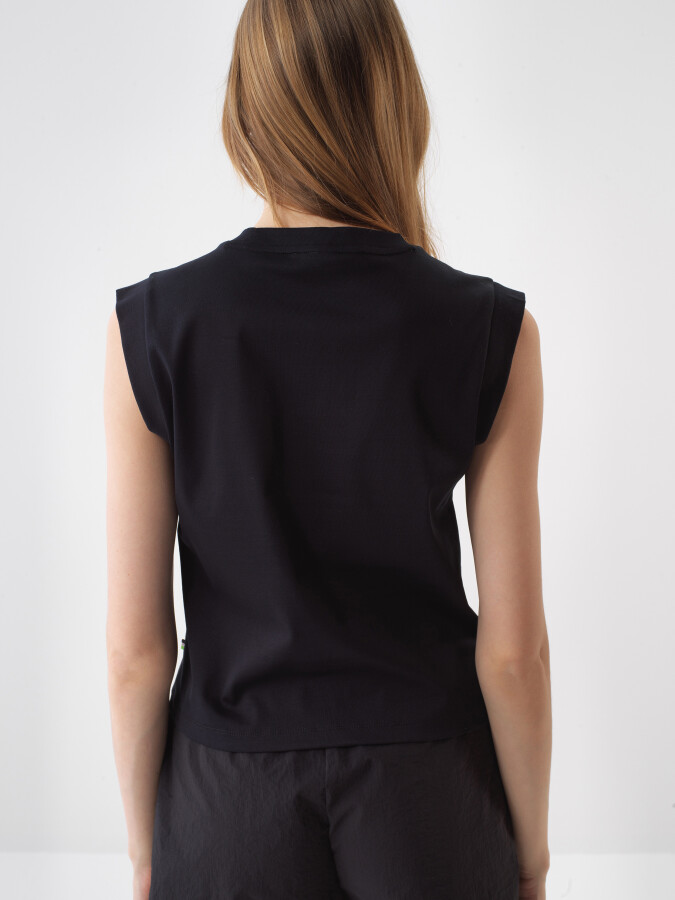 Black Regular Fit Cotton T-Shirt - 4