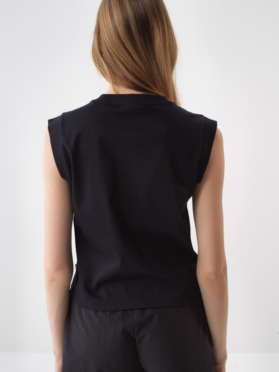 Black Regular Fit Cotton T-Shirt - 4