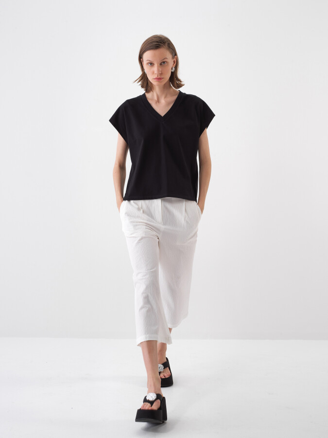 Black Regular Fit Cotton T-Shirt - 2