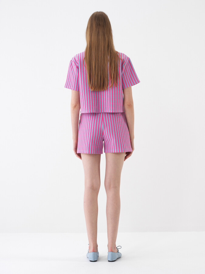 Blue Oversize Cotton T-Shirt - 5