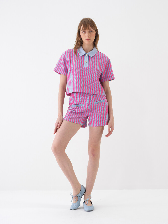 Blue Oversize Cotton T-Shirt - 2