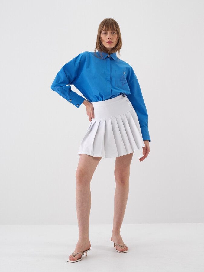 Blue Oversize Cotton Shirt (1)