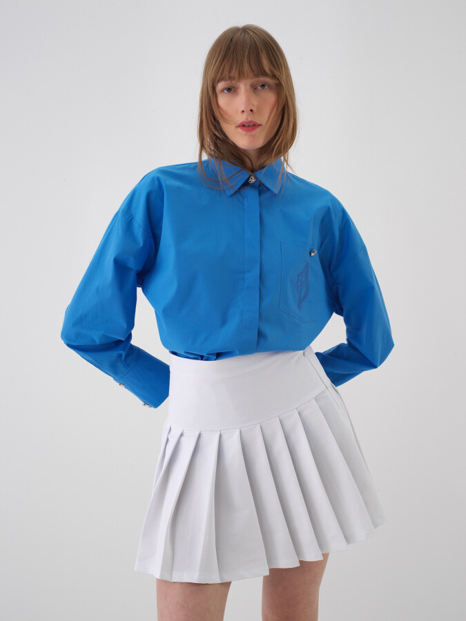 Blue Oversize Cotton Shirt