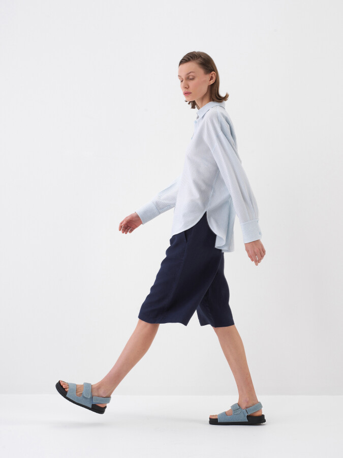 Blue Oversize Shirt - 4