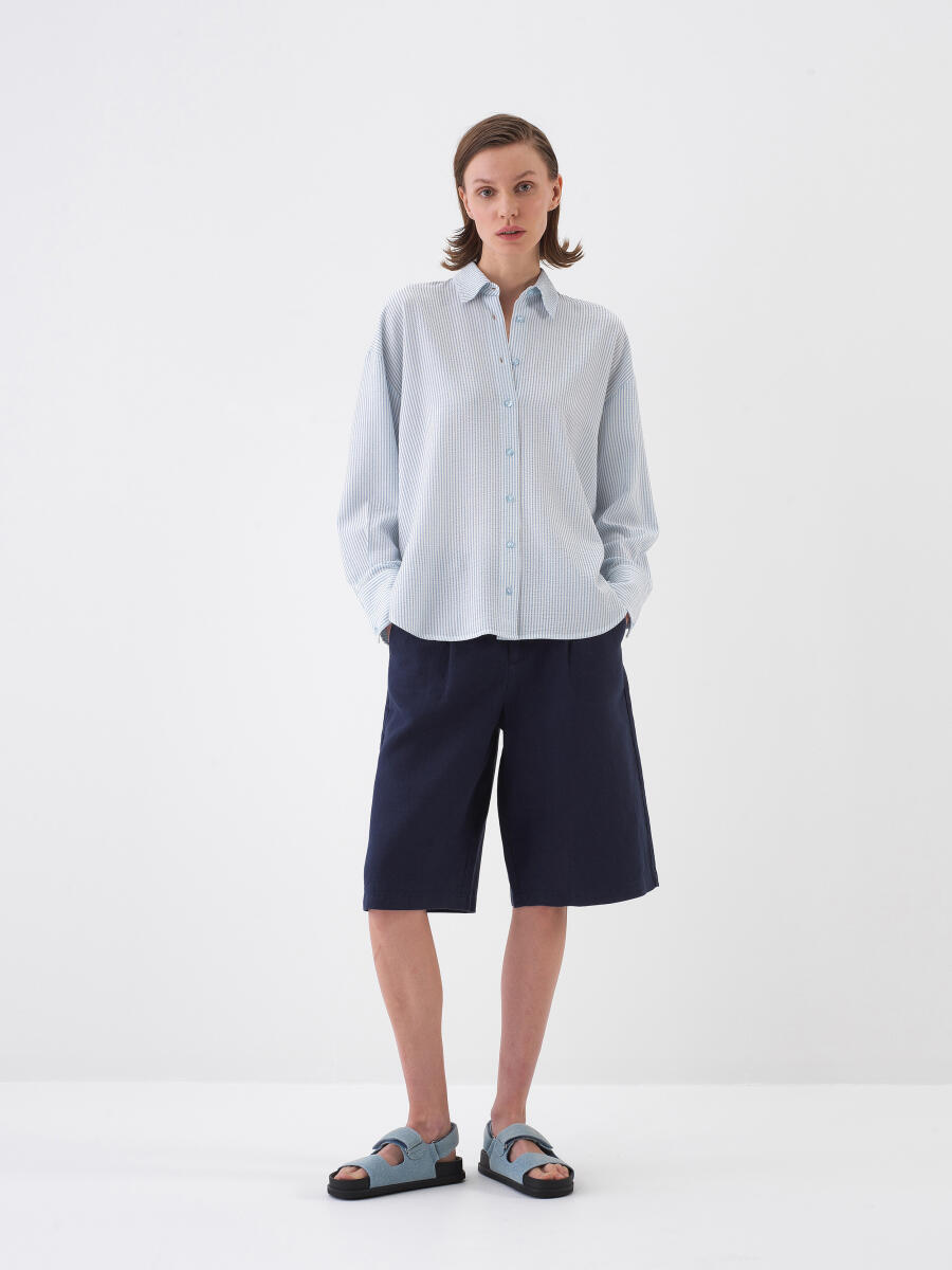 Blue Oversize Shirt - 2