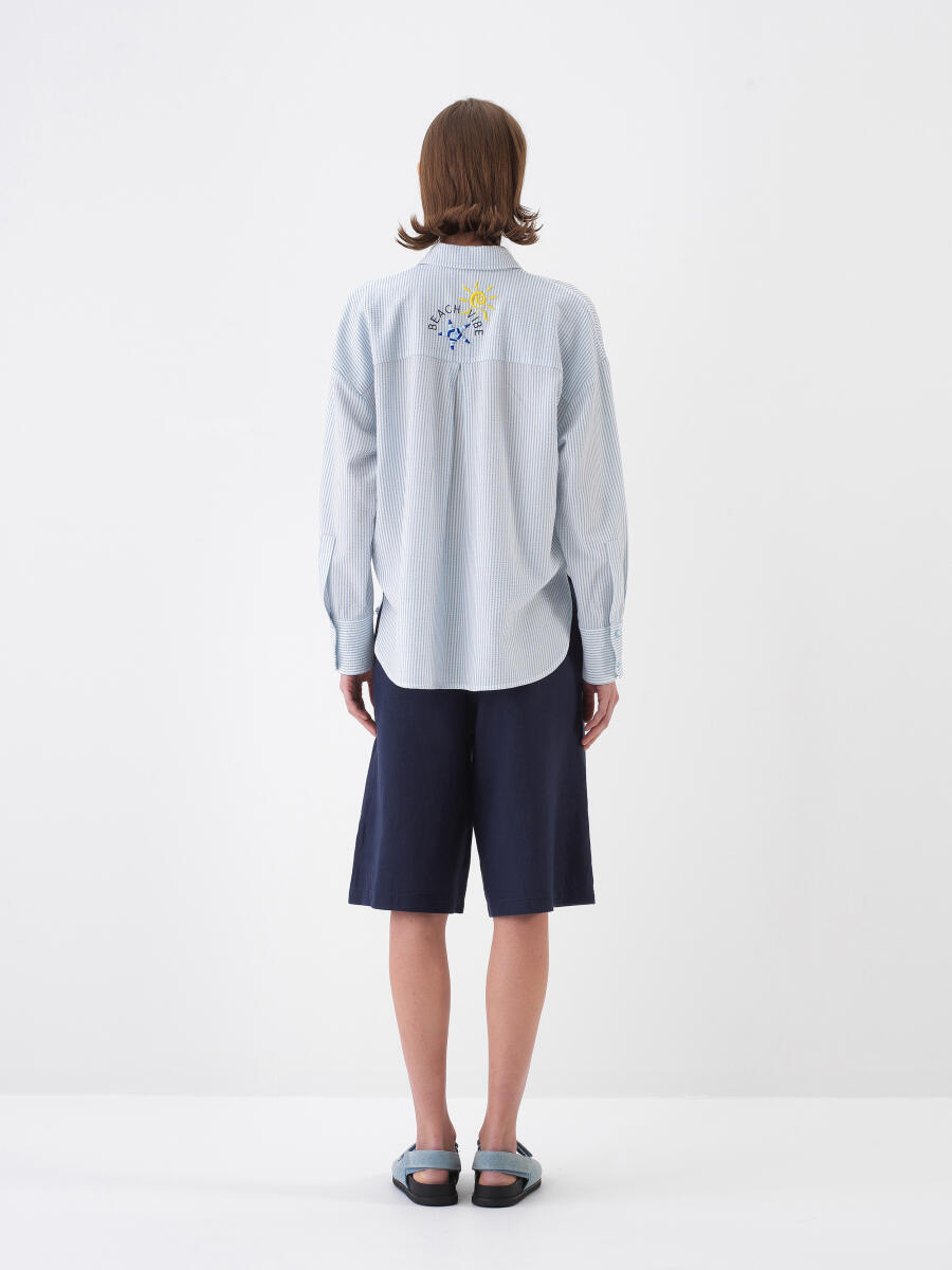 Blue Oversize Shirt - 6