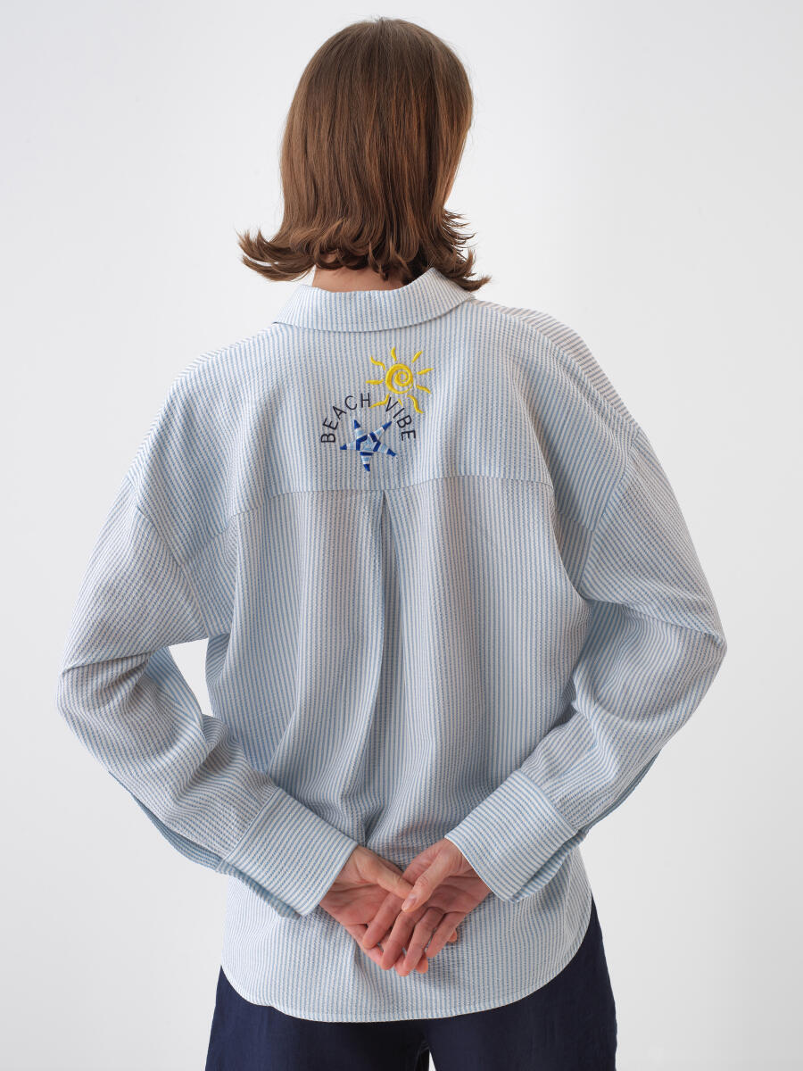 Blue Oversize Shirt - 5