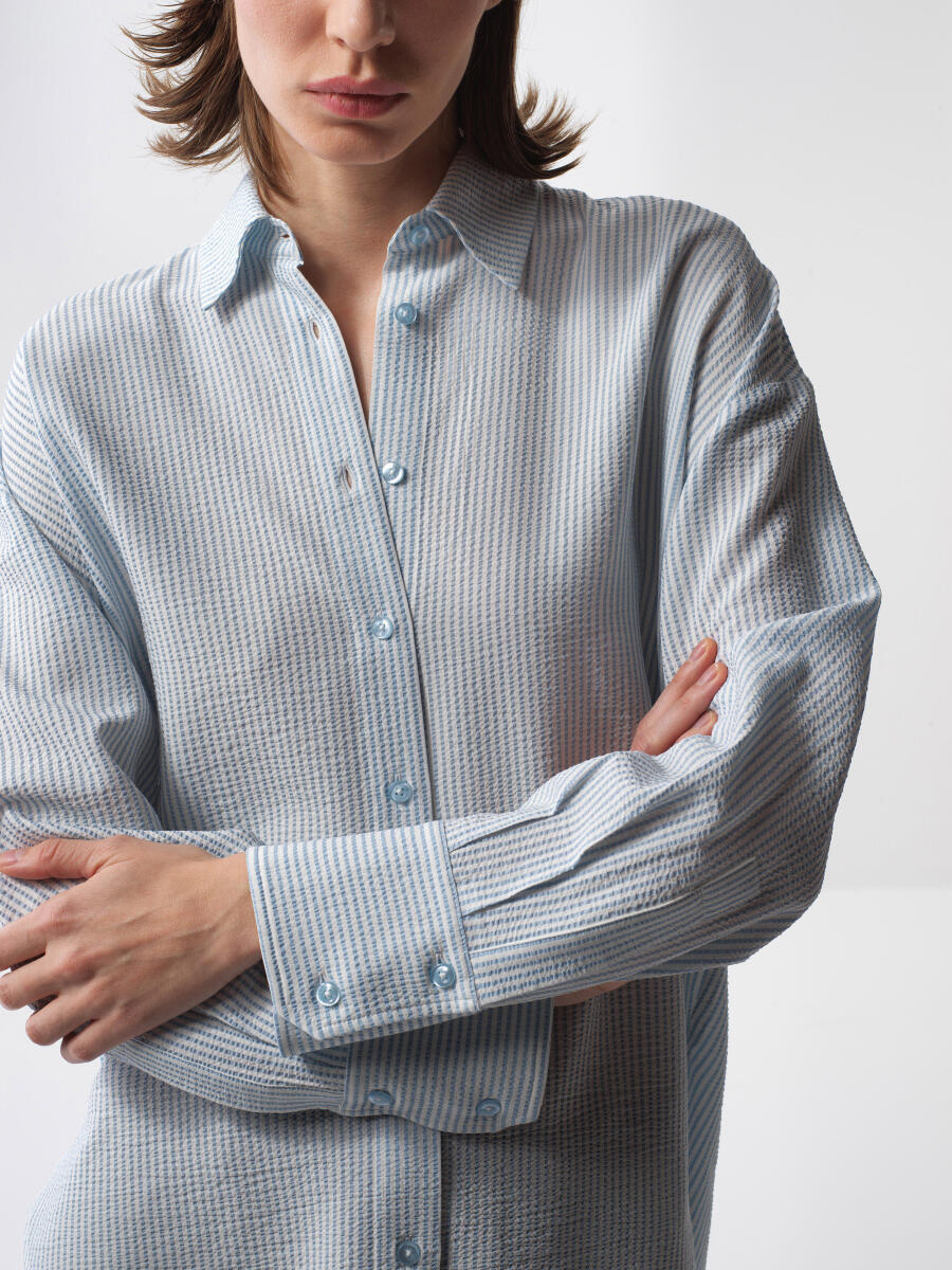 Blue Oversize Shirt - 3