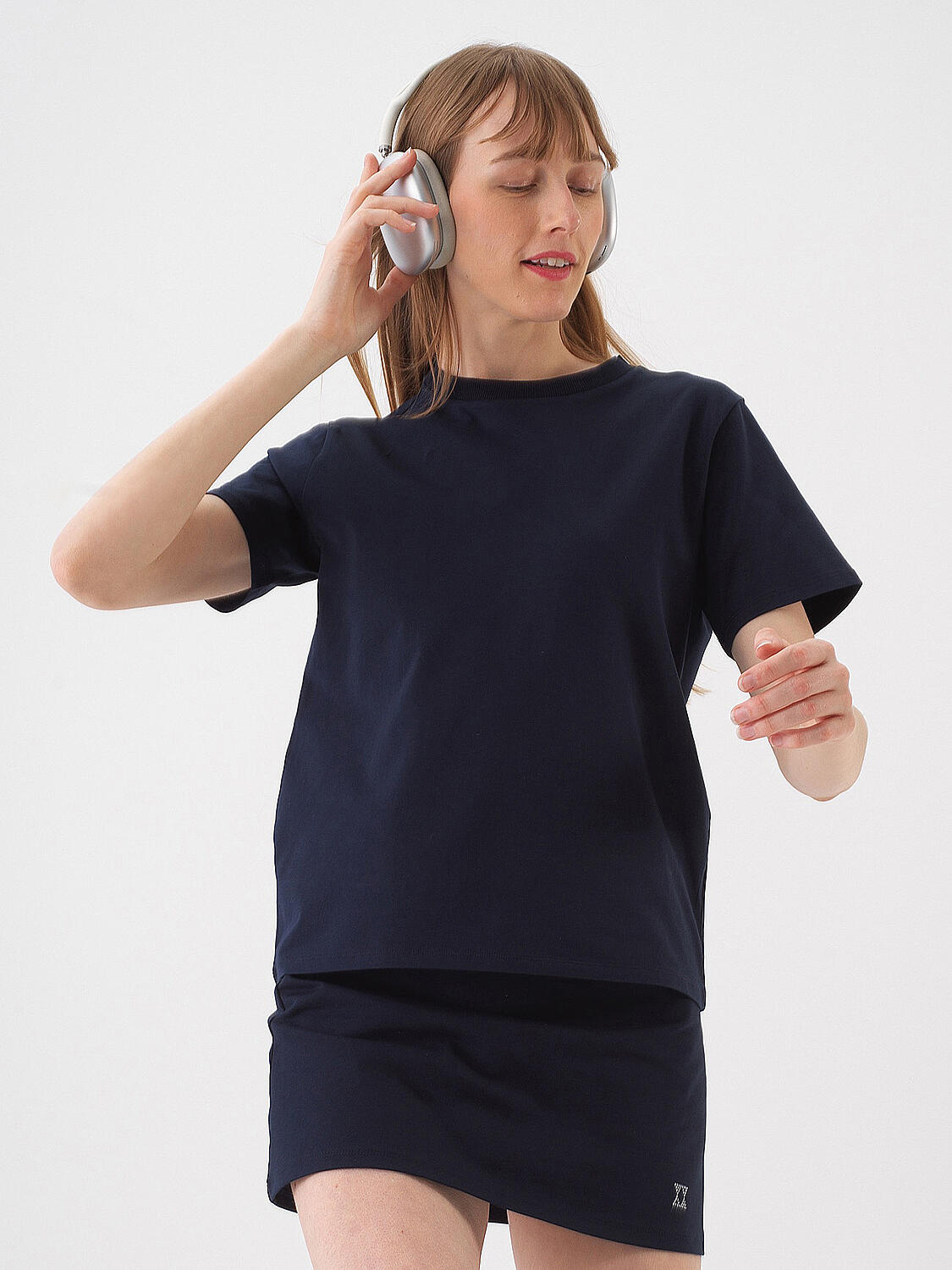 Navy Blue Regular Fit Cotton T-Shirt - 1