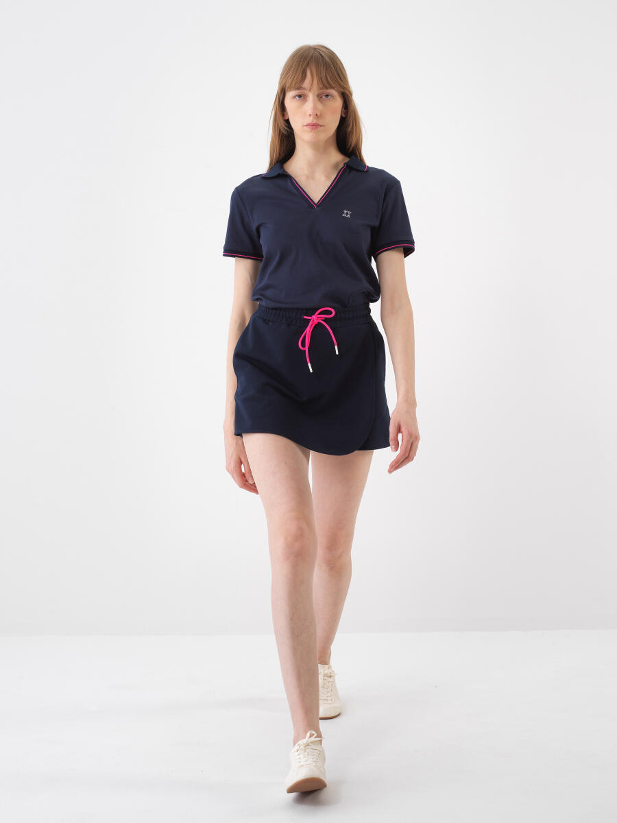 Navy Blue Regular Fit Cotton T-Shirt - 2